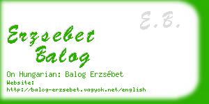 erzsebet balog business card