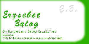 erzsebet balog business card